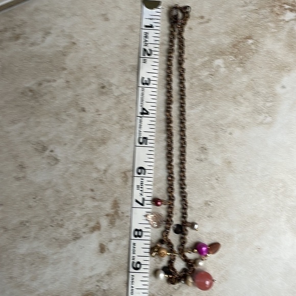 gemstone real pearls glass beads copper chain rose quartz charm - Picture 9 of 16